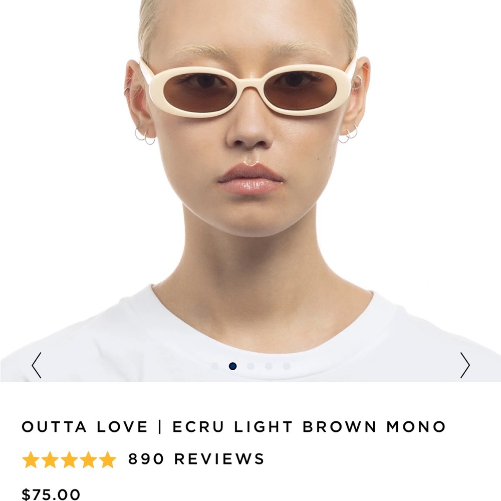 Le Specs Outta Love - Ecru Oval Sunglasses - Picture 3 of 5